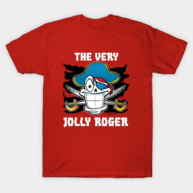 The Very Jolly Roger Pirate Skull Cartoon T-Shirt by eShirtLabs